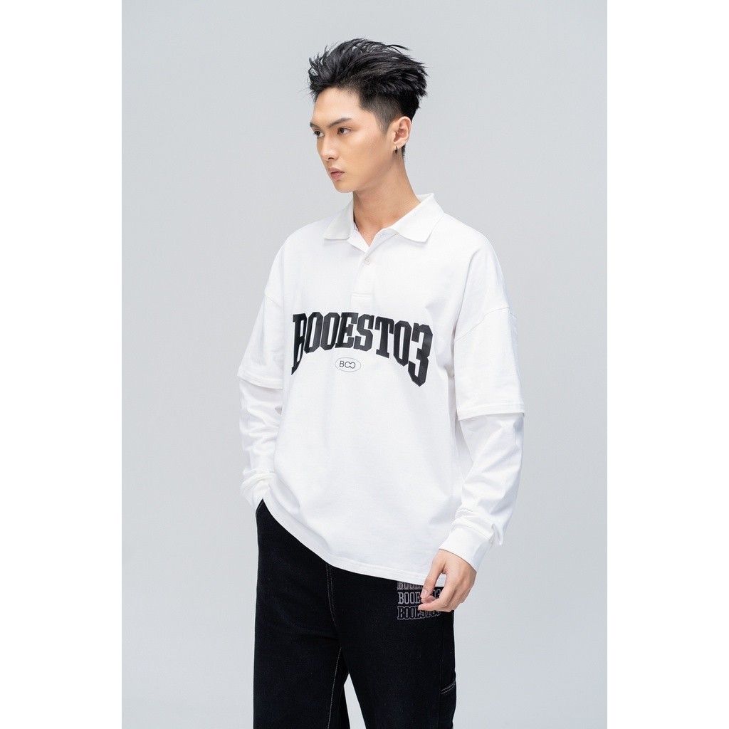 Áo Polo BOO Unisex Dáng Oversize Longsleeves 2 Tay BOOEST03