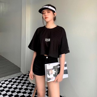 Áo thun boo nữ dáng croptop vải cotton cao cấp in logo marvel phong cách gen z