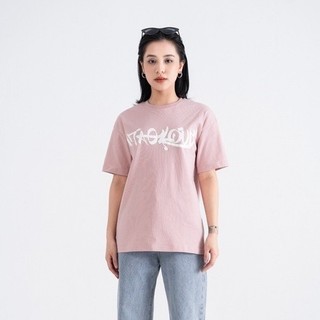  Áo Thun BOO Nữ Dáng Oversize Vải Cotton Cao Cấp In Graphic TAOLAO ESSENTIAL02 Màu Hồng