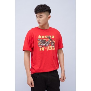 Áo Thun BOO Nam Nữ Oversize Dáng Rộng 100% Cotton In Hình Bò Sữa Xe Máy Độc Lạ Duy Nhất Màu Đỏ