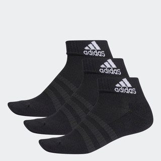 Adidas tập luyện bộ 3 đôi tất đệm cổ chân unisex đen dz9379