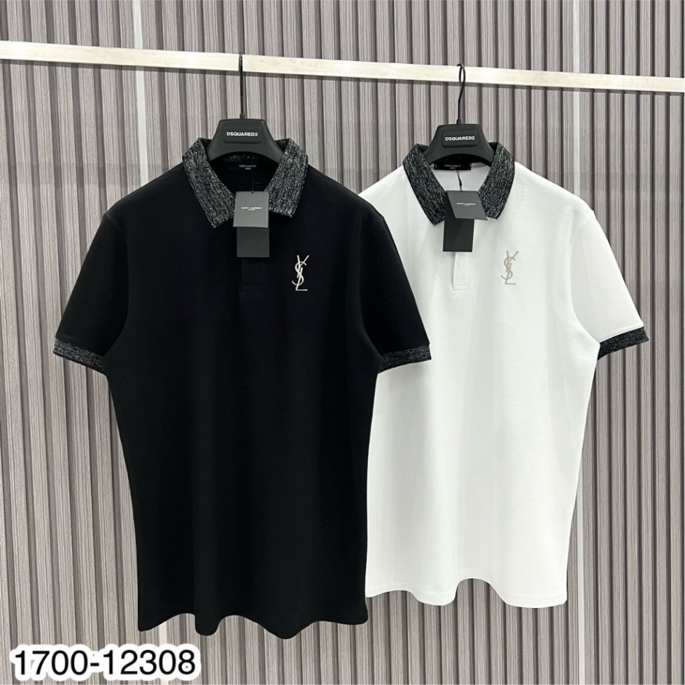 Áo PoLo YSL Cổ Dệt Form Rộng Vải Cotton Cao Cấp , Áo PoLo Nam Nữ Unisex - Hàng mới về