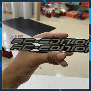 1 cặp tem chữ rc-edition xám dán phuộc đen
