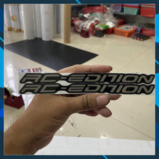 1 cặp tem chữ rc-edition xám dán phuộc đen