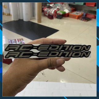 1 cặp tem chữ rc-edition xám dán phuộc đen