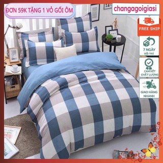 Ga gối cotton poly 1M6X2M karo 4 màu