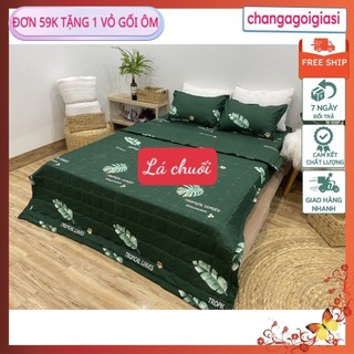 Bộ ga gối 1mx2m,1m2x2m,1m6x2m,1m8x2m cotton poly nai vàng