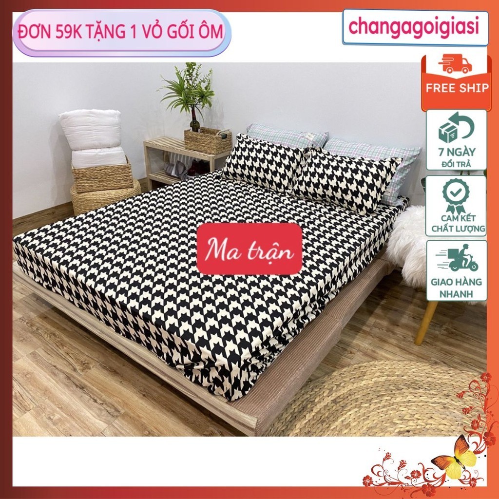 mvdv Bộ ga gối poly 2mx2m2 chuối vàng