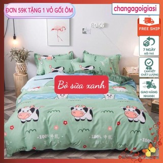 Bộ ga gối poly 1m5x2m,1m6x2m,1m8x2m ba con heo,được chọn mẫu