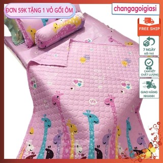 Bộ chăn hè ga gối tặng 1 vỏ gối ôm poly set 5 món