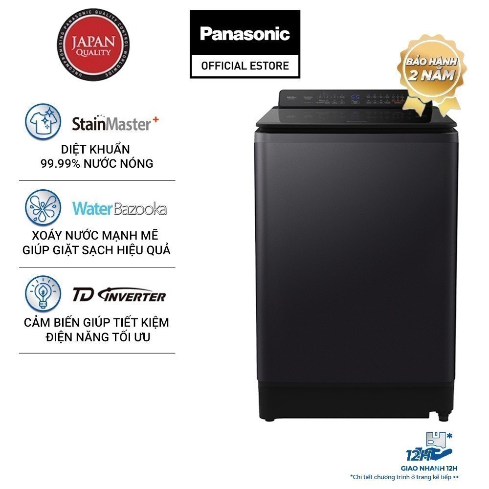 [TRẢ GÓP 0%]Máy Giặt Cửa Trên Panasonic 10.5KG NA-FD10AR1BV - Hàng Chính Hãng