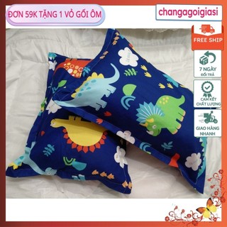 Combo 2 Vỏ Gối Nằm Cotton poly,Được chọn mẫu,bướm nền xanh tím than