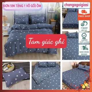 Bộ ga gối poly 1m2x2m,1m4x2m,1m6x2m tam giác ghi
