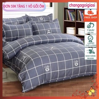 Bộ ga gối poly 1M4X2M,1M6X2M,1M8X2M kẻ karo to