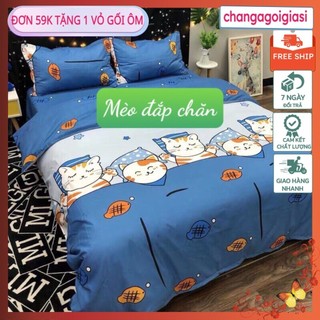 Bộ ga gối cotton poly 1M2/1M4/1M6/1M8 karo hồng