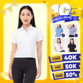 Áo thun polo nữ dáng ngắn YODY bạc hà thoáng mát thấm hút mồ hôi siêu tốt APN6226