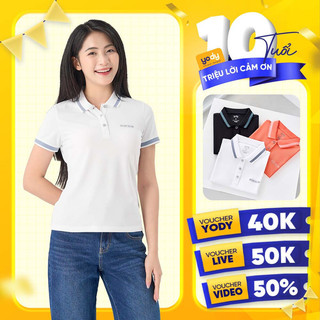 Áo thun polo nữ vải cafe YODY dệt tổ ong ngắn tay dáng basic thấm hút tốt trẻ trung công sở APN7022
