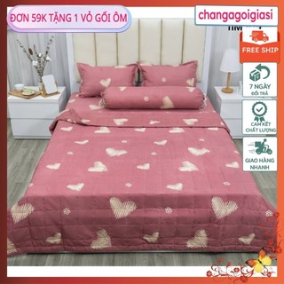 Bộ ga gối 3 món 1m2/1m5/1m6 gồm 1 ga 2 vỏ gối,vải cotton poly hàn