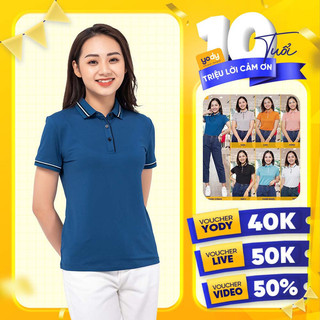 Áo thun phông nữ YODY chất Coolmax cổ bẻ ngắn tay thời trang công sở cao cấp APN3724