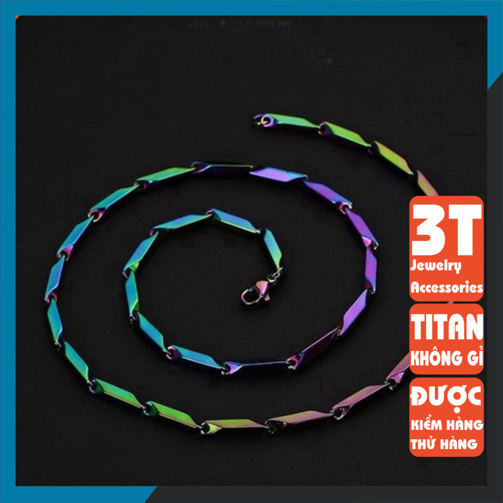Dây chuyền nam nữ vòng cổ GALAXY Xích Trơn Thời Trang Basic nam nữ unisex Titan màu galaxi đẹp không gỉ PTDCNABA 3T