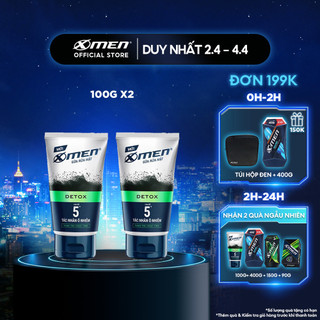 Combo Sữa rửa mặt X-Men DETOX Than Tre Hoạt Tính 100g