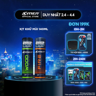 Xịt khử mùi toàn thân X-Men 140ml hương Wood và Fire