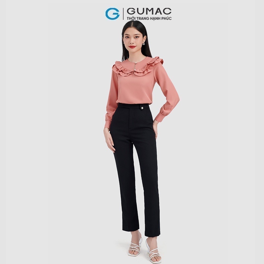 Quần tây nữ ống đứng đính nút trang trí nhiều màu GUMAC QC09047