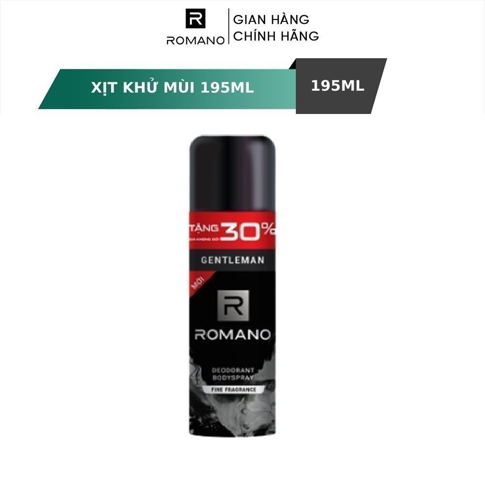 Xịt khử mùi toàn thân ngăn mồ hôi và mùi cơ thể Romano Attitude/Gentleman/Force/Classic 195ml/chai - 4 Mùi hương có sẵn