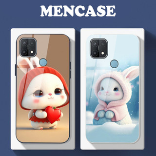 Ốp Lưng OPPO A15, A15S mặt kính in hình gấu dễ thương ._Floveme