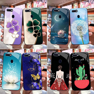 Ốp Lưng Oppo A12, A7, A5S, F9 Mặt kính cường lực sáng bóng, cao cấp ._Floveme