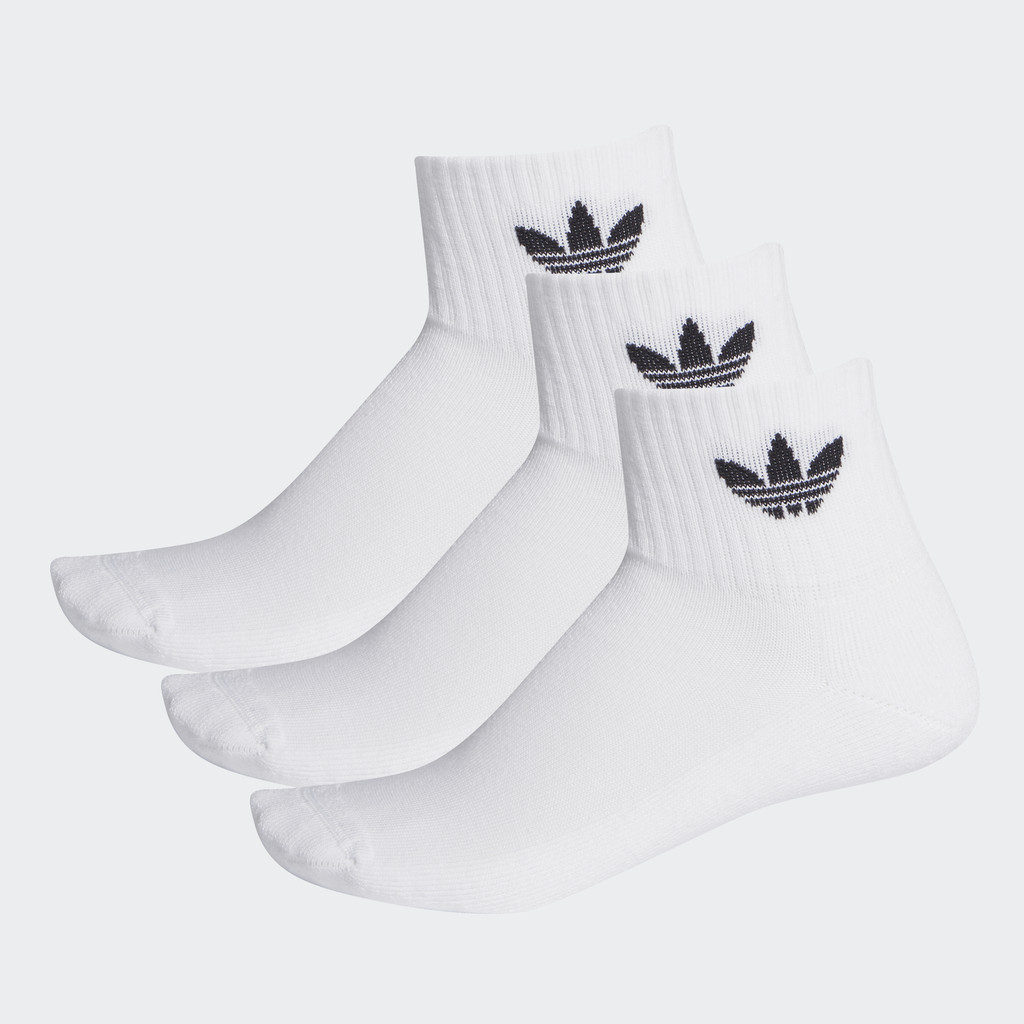 adidas Phong cách sống Bộ 3 đôi tất cổ trung Unisex trắng FT8529