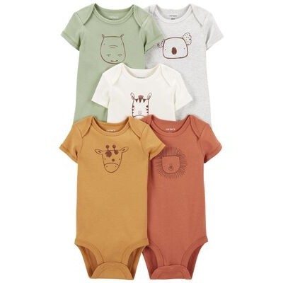 Set 5 bộ bodysuit bé trai, bé gái, bodysuit sơ sinh chất cotton mềm mại cho bé