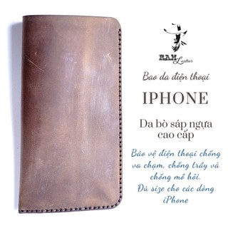 Bao da bò thật Siêu bền Handmade iPhone Da Bò Sáp RAM Leather