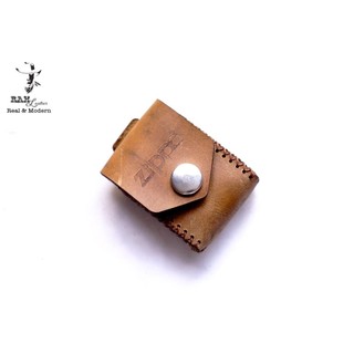 Bao đựng Zippo Da Bò Nâu Đất RAM Leaher bảo vệ chống trầy zippo