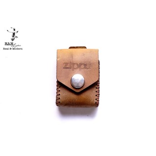 Bao đựng Zippo Da Bò Nâu Đất RAM Leaher bảo vệ chống trầy zippo