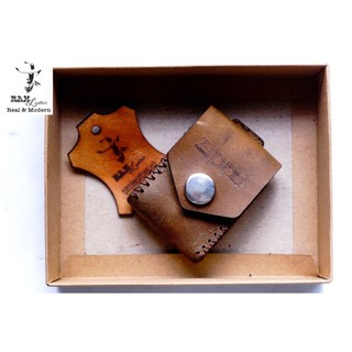 Bao đựng zippo da bò nâu đất ram leaher