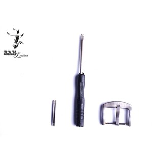Combo Khóa Inox Không Rỉ + Cây Thay Dây + Hai Chốt Đồng Hồ Xịn RAM Leather 18mm, 20mm, 22mm, Casio 1200, iwatch AW