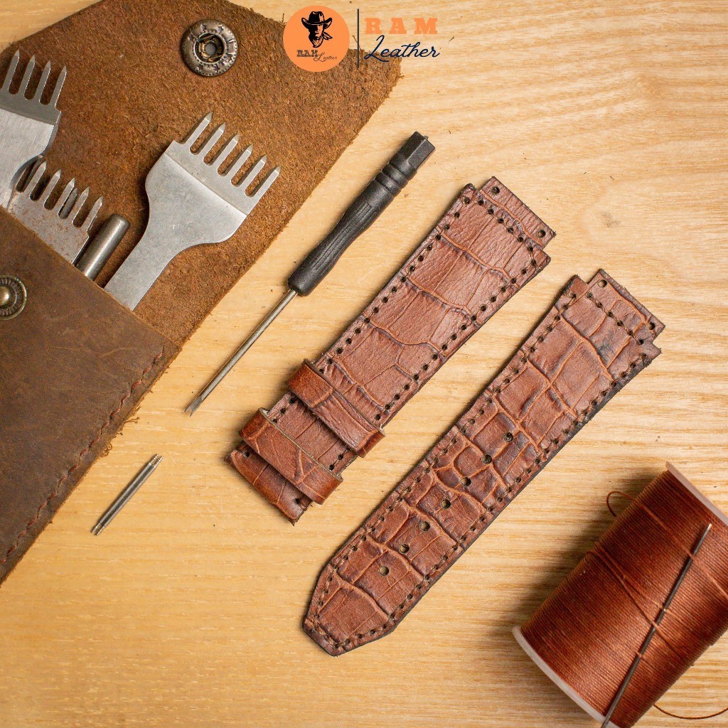 Dây đeo cho đồng hồ Hublot màu nâu - RAM Leather
