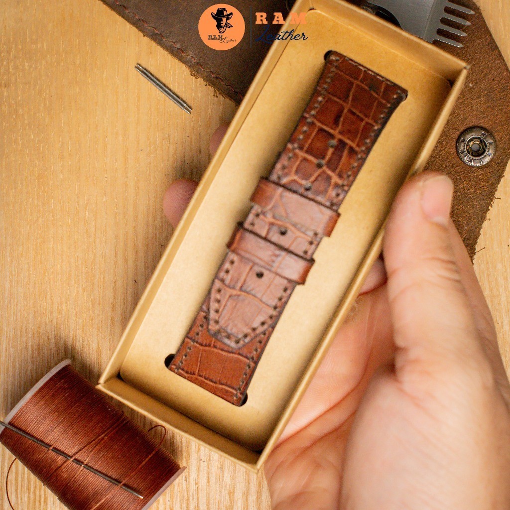 Dây đeo cho đồng hồ Hublot màu nâu - RAM Leather