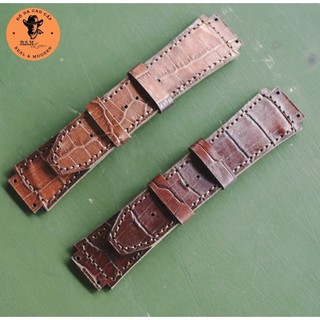 Dây đồng hồ Hublot da bò thật handmade màu nâu RAM Leather Siêu bền
