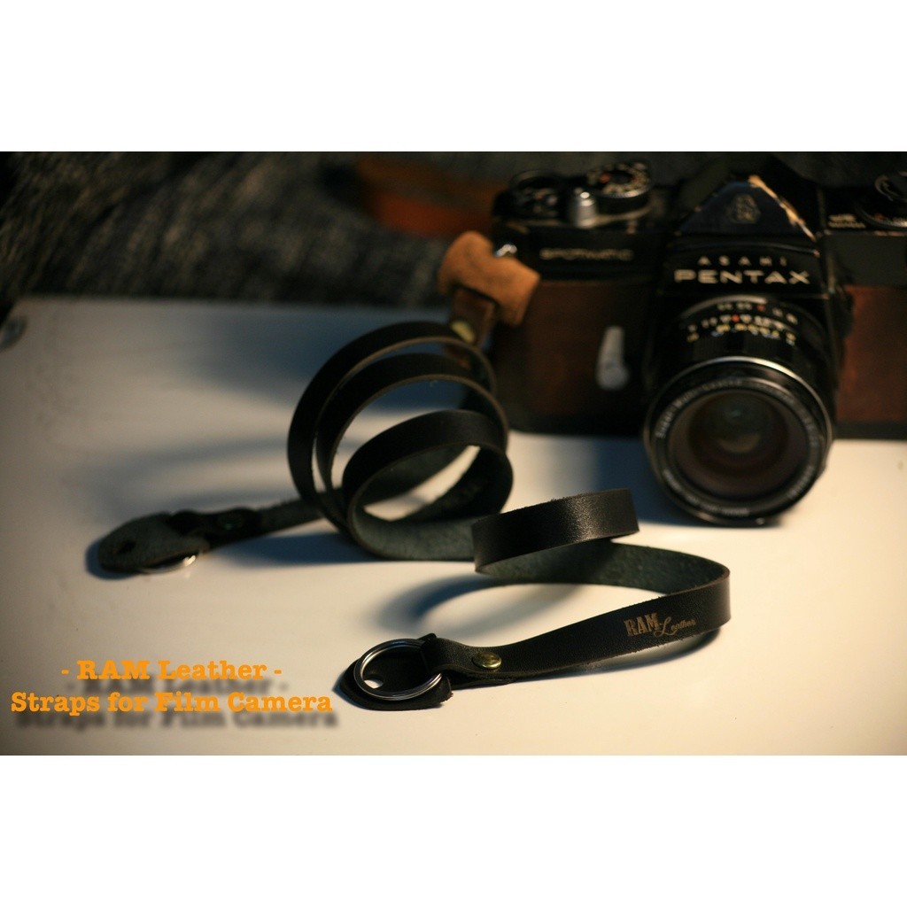 Dây đeo máy ảnh RAM Leather A2 Black Da Bò Màu Đen