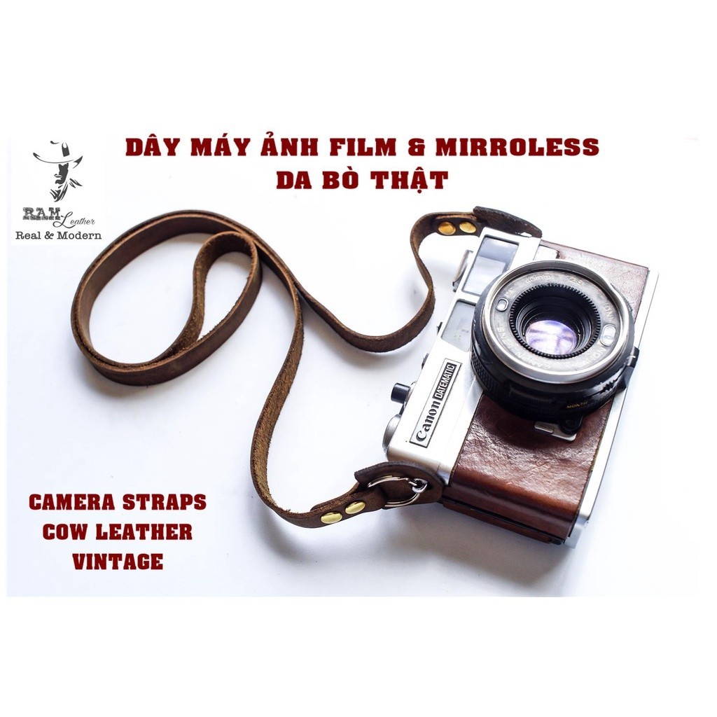 Dây đeo máy ảnh Siêu bền RAM A2 Da Bò RAM Leather Máy Film Và Mirroless Thanh Lịch