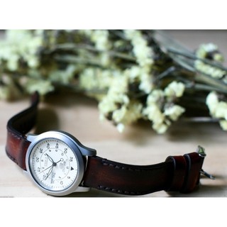 Dây Đồng Hồ RAM Leather 1970 Veg Cho Casio AE 1200 WHD và đồng hồ dây 18mm Da Bò Italia Vegtan Mahogany Siêu bền