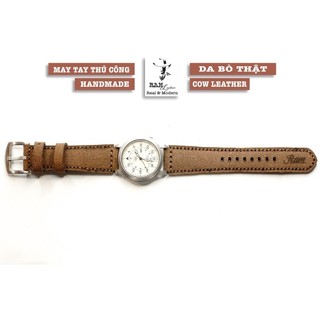 Dây Đồng Hồ Da Bò Handmade RAM Leather 18mm Siêu bền
