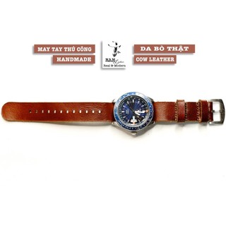 Dây Đồng Hồ Da Bò Handmade RAM Leather Nato Quân Đội Strap Siêu bền 18mm, 20mm, 22mm, Casio 1200, AW iwatch