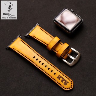 Dây Đồng Hồ Da Thật Handmade RAM Leather 1970 Italia Veg Vàng Tươi Siêu bền 18mm, 20mm, 22mm, Casio 1200, iwatch AW