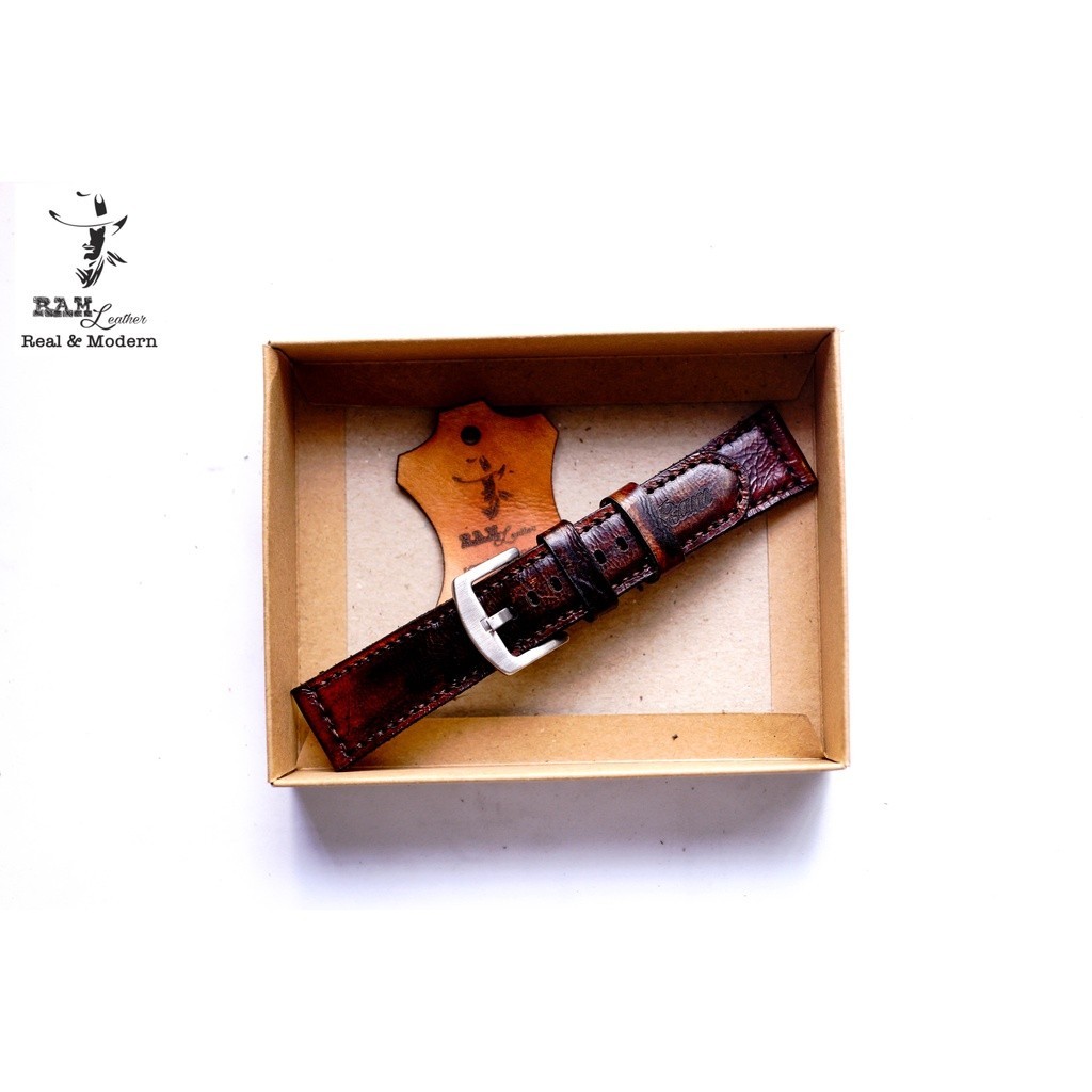 Dây Đồng Hồ Thủ Công Da Thật RAM Leather 1985 Da Bò Bền Đẹp 18mm, 20mm, 22mm, Casio 1200, iwatch AW đủ seri