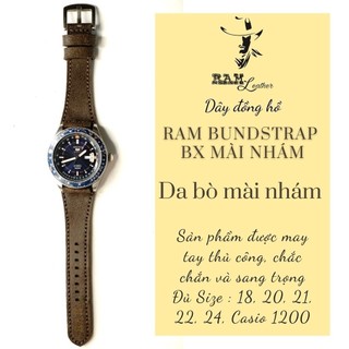 Dây Đồng Hồ Da Thật Handmade RAM Leather BX Da Bò Quân Đội Đức Siêu bền 18mm, 20mm, 22mm, Casio 1200, iwatch AW