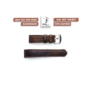 Dây đồng hồ da thật handmade ram leather cho timex dây 20mm da bò siêu bền