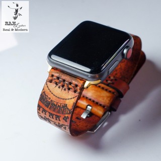 Dây Đồng Hồ Da Thật Handmade RAM Leather Simple Da Bò Veg Italia Trống Đồng Việt Nam Nâu Sáng Siêu bền
